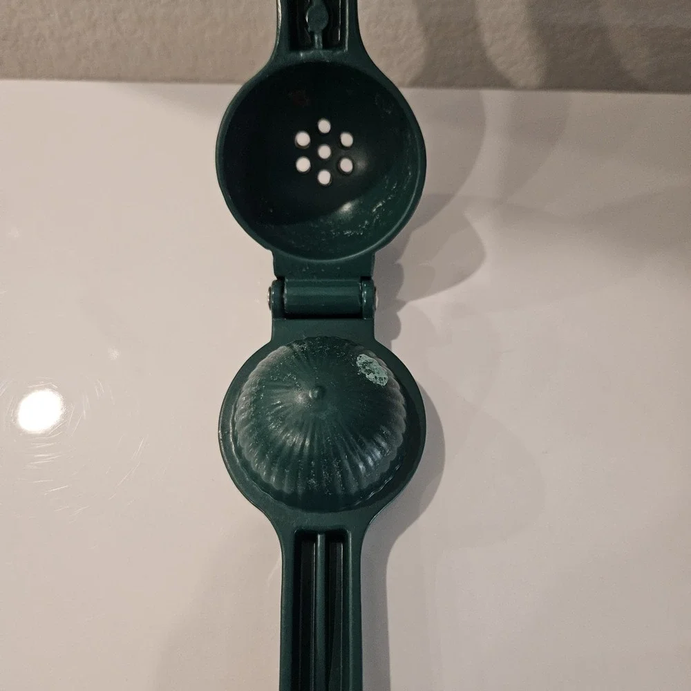 Vintage Dark Green Metaltex Lemon And Lime Squeezer